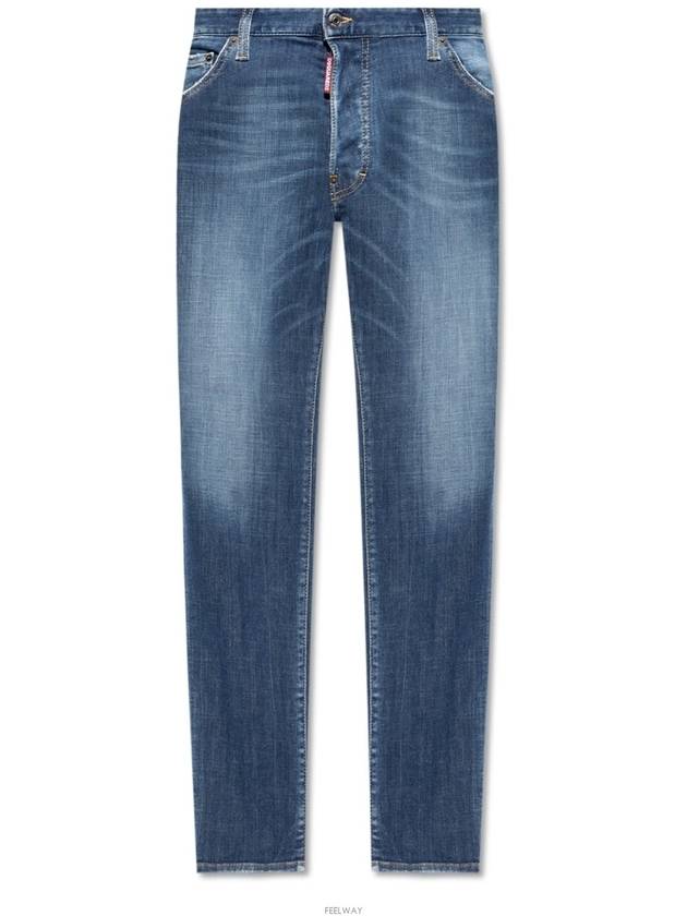 Cotton Back Logo Patch Jeans Blue - DSQUARED2 - BALAAN 2