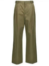 Pleated Trousers Straight Pants Green - LOEWE - BALAAN 2