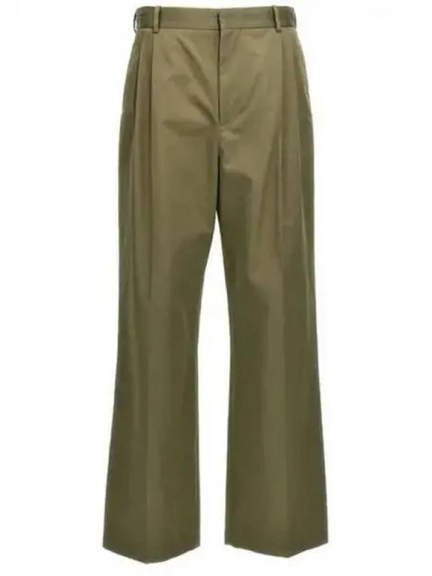 Pleated Trousers Straight Pants Green - LOEWE - BALAAN 2