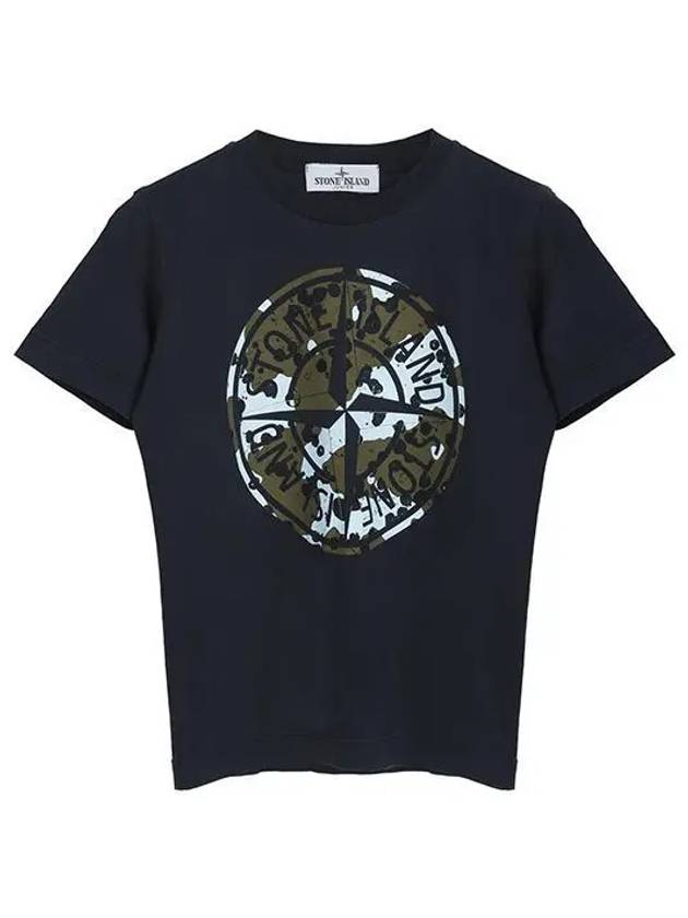 Kids Logo Short Sleeve T-Shirt Navy - STONE ISLAND - BALAAN 1