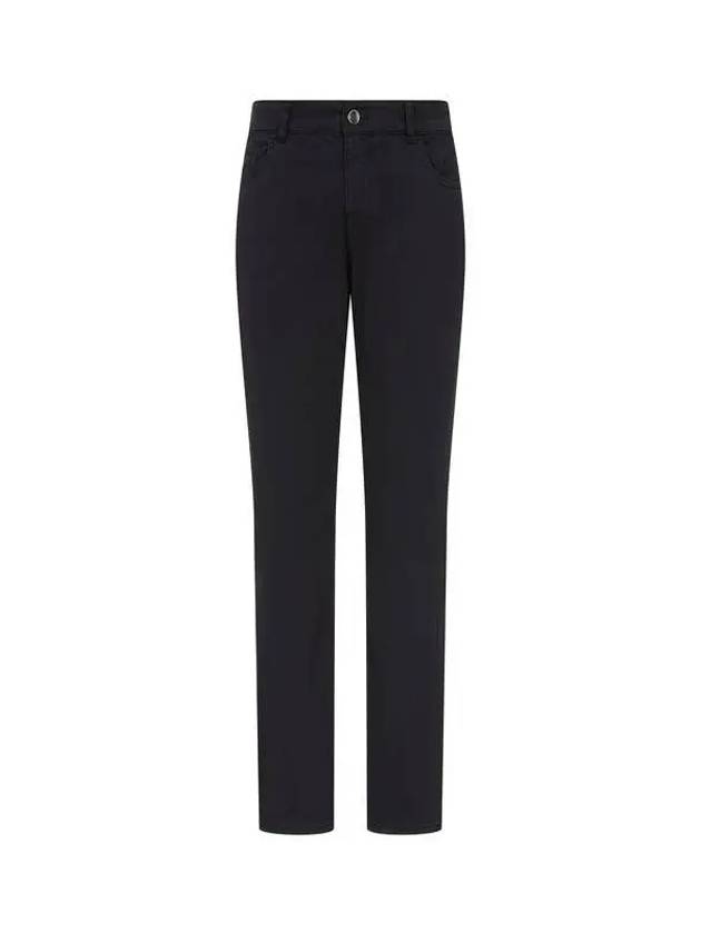 Women s Logo Patch Tapered Denim Pants Black - EMPORIO ARMANI - BALAAN 1