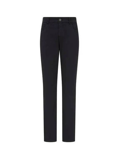 Women s Logo Patch Tapered Denim Pants Black - EMPORIO ARMANI - BALAAN 1