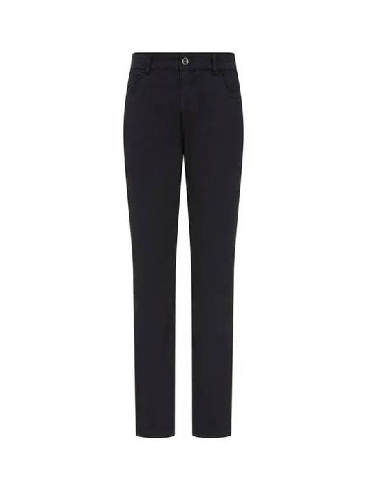 Women s Logo Patch Tapered Denim Pants Black - EMPORIO ARMANI - BALAAN 1