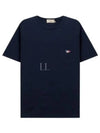 Tricolor Fox Patch Classic Pocket Short Sleeve T-Shirt Navy - MAISON KITSUNE - BALAAN 2