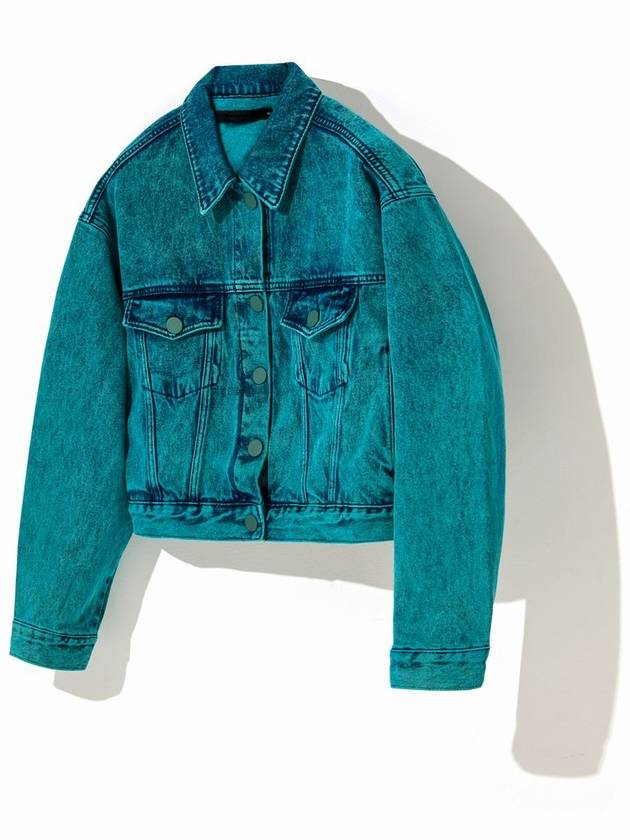 Soju Crop Trucker Denim Jacket Green - C WEAR BY THE GENIUS - BALAAN 2