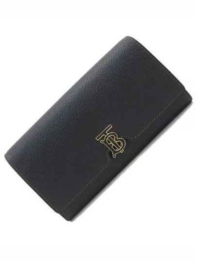 TB Logo Grainy Leather Continental Long Wallet Black - BURBERRY - BALAAN 2