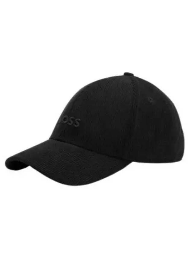 Embroidered Logo Baby Corduroy Ball Cap Black - HUGO BOSS - BALAAN 2