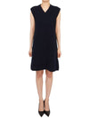 Women's V-neck Knit Midi Dress Blue - MAISON MARGIELA - BALAAN 2