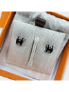 Mini Pop-Ache H Palladium Earrings Noir - HERMES - BALAAN.