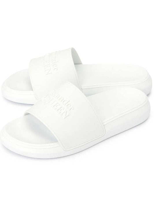 Women's Hybrid Signature Logo Rubber Slippers White - ALEXANDER MCQUEEN - BALAAN 2