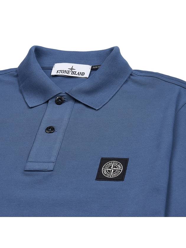 Pique Stretch Cotton Short Sleeve Polo Shirt Dark Blue - STONE ISLAND - BALAAN 4