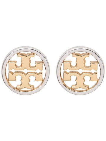 Miller Stud Earrings Silver Gold - TORY BURCH - BALAAN 1