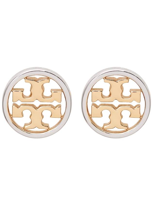 Miller Stud Earrings Silver Gold - TORY BURCH - BALAAN 2