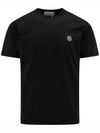 Slimfit Cotton Jersey Short Sleeve T-shirt Black - STONE ISLAND - BALAAN 2