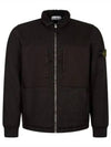 Wappen Patch Cotton Zip Up Jacket Black - STONE ISLAND - BALAAN 2