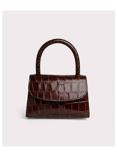 MINI CROCO EMBOSSED LEATHER TOTE BAG NUTELLA B1BQFM014WTHBR1CW0 - BY FAR - BALAAN 2