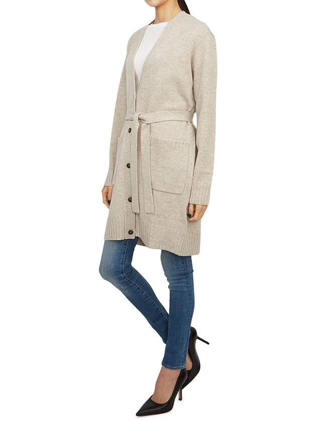 Button Wool Cashmere Long Cardigan Beige - MAX MARA - BALAAN 5