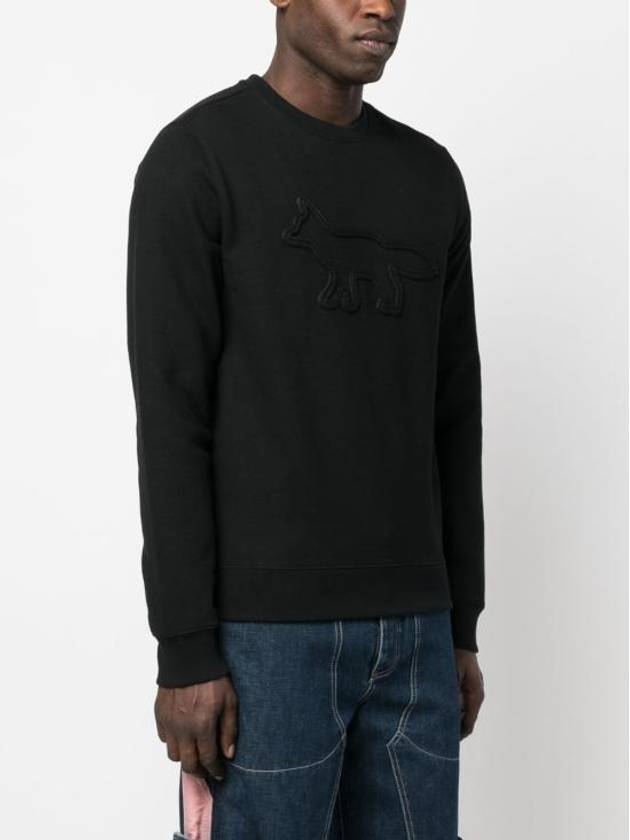 Contour Fox Patch Regular Sweatshirt Black - MAISON KITSUNE - BALAAN 4