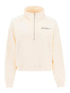 Graphic Print High Neck Zipper Sweatshirt Cream - SPORTY & RICH - BALAAN 1