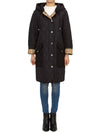 Women's Diamond Quilted Hoodie Single Coat Black - BURBERRY - BALAAN 2