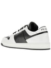 Men's Downtown Triangle Logo Leather Low Top Sneakers Black White - PRADA - BALAAN 6