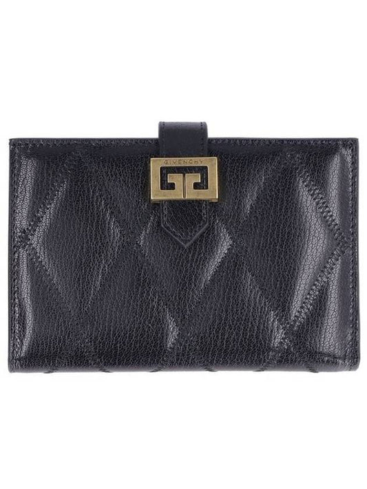 Diamond Quilting Leather Medium Wallet Black - GIVENCHY - BALAAN 1