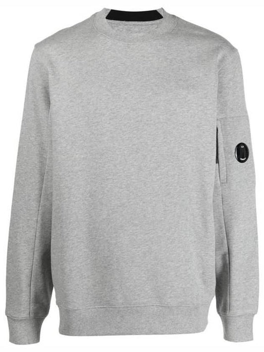 Men's Lens Waffen Diagonal Sweatshirt Gray - CP COMPANY - BALAAN.