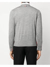 Men's Jersey Stitch V-Neck Cardigan Light Grey - THOM BROWNE - BALAAN 4