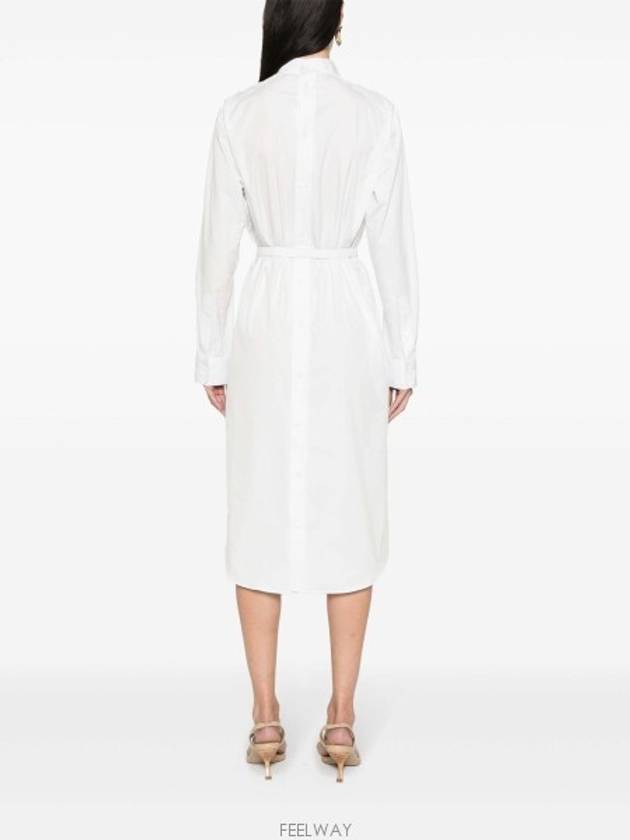 Cotton Poplin Midi Dress White - FENDI - BALAAN 3