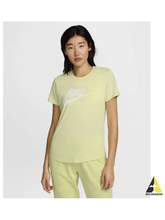 Sportswear Essentials Logo T Shirt W Life Lime White DX7907 751 - NIKE - BALAAN 1