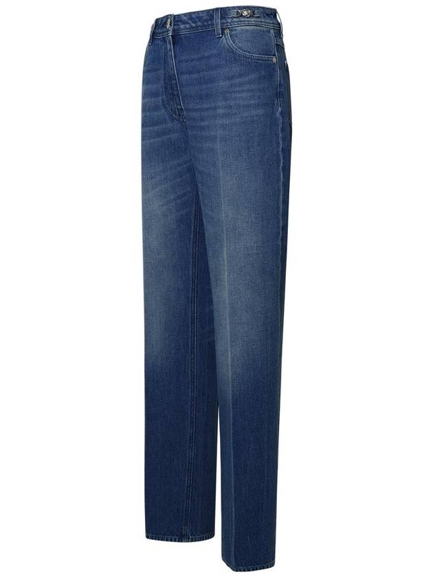 Women's Boyfriend Cotton Straight Jeans Blue - VERSACE - BALAAN 3