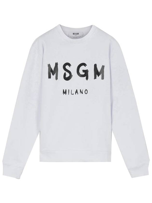 Milano Brushed Logo Sweatshirt White - MSGM - BALAAN 1