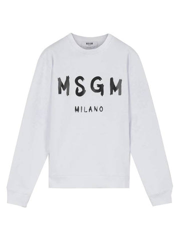 Milano Brushed Logo Sweatshirt White - MSGM - BALAAN 1