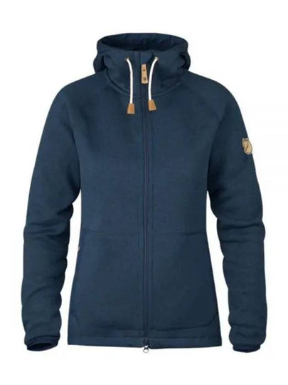 Women's Ovik Fleece Zip-Up Hoodie Navy - FJALL RAVEN - BALAAN 2