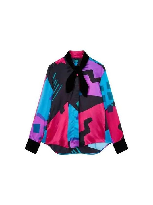 Women s Color Block Silk Blouse Multi - EMPORIO ARMANI - BALAAN 1