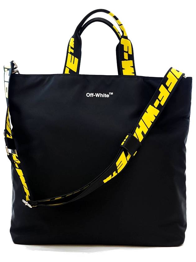 OffWhite Logo Print Shopper Bag Black OMNA174F22FABOO11001 - OFF WHITE - BALAAN 1