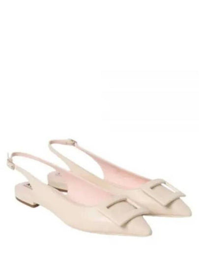 Gommettine Lacquered Buckle Soft Leather Ballerinas White - ROGER VIVIER - BALAAN 2