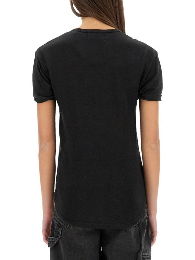 Koldi Linen Short Sleeve T-Shirt Black - ISABEL MARANT ETOILE - BALAAN 8