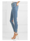 Women's Flower Denim OWYA003R18386009 - OFF WHITE - BALAAN 3