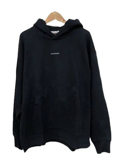 Logo Print Oversized Fit Hoodie Black - ACNE STUDIOS - BALAAN 2