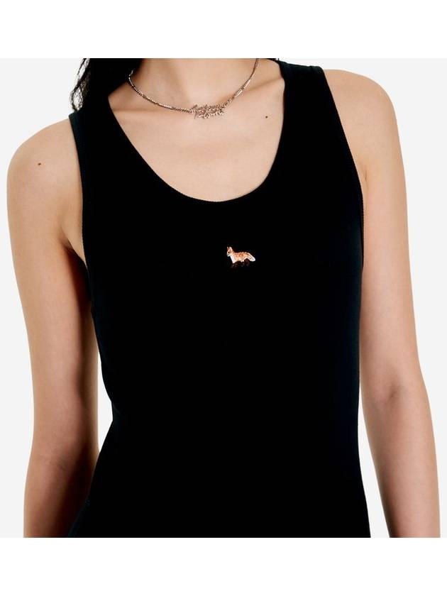 Baby Fox Ribbed Tank Long Dress Black - MAISON KITSUNE - BALAAN 10