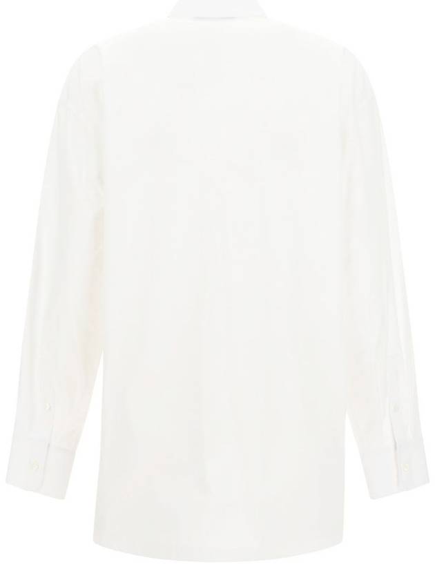 Women's Triangle Logo Poplin Long Sleeve Shirt White - PRADA - BALAAN 3