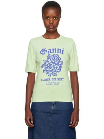 Green print t shirt 232144F110030 271571 1147809 - GANNI - BALAAN 1