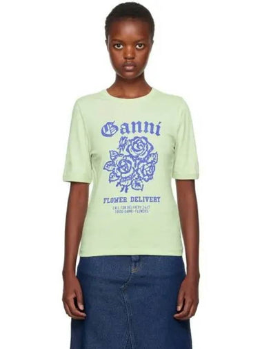 Green print t shirt 232144F110030 271571 1147809 - GANNI - BALAAN 1