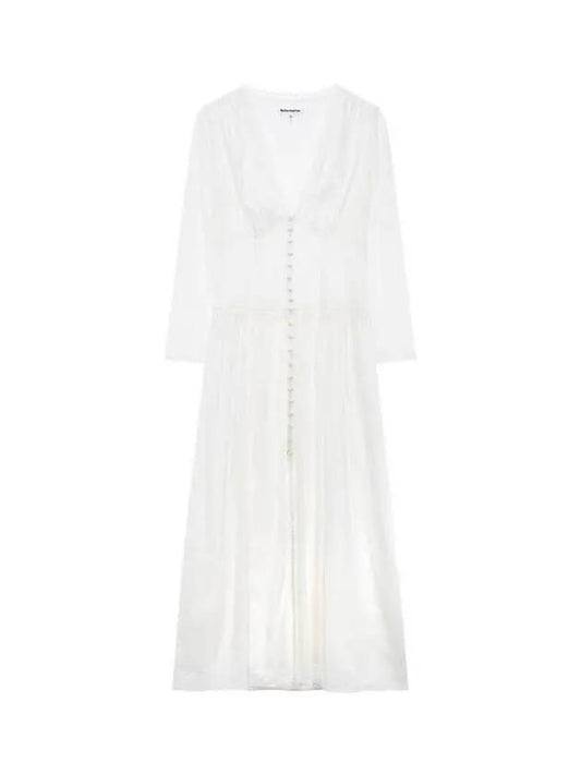 Lace trim V-neck long dress ivory - REFORMATION - BALAAN 1