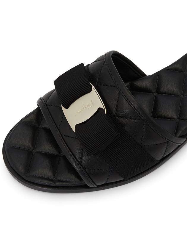 Vara Quilted Slippers Black - SALVATORE FERRAGAMO - BALAAN 8