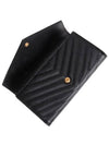 Matelasse Monogram Quilted Leather Flap Long Wallet Black - SAINT LAURENT - BALAAN.