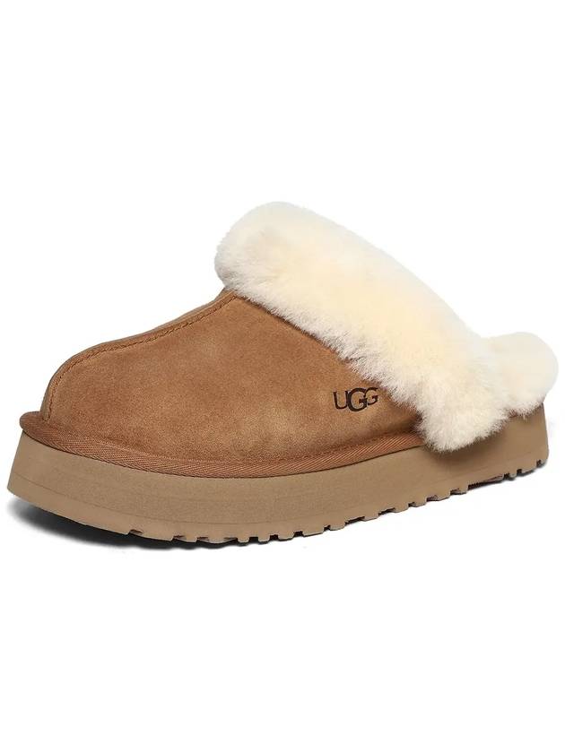 Women's Diskett Fleece Platform Slippers Brown - UGG - BALAAN 7