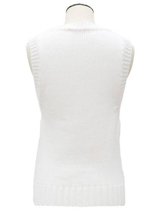 white knit sleeveless - GANNI - BALAAN 2