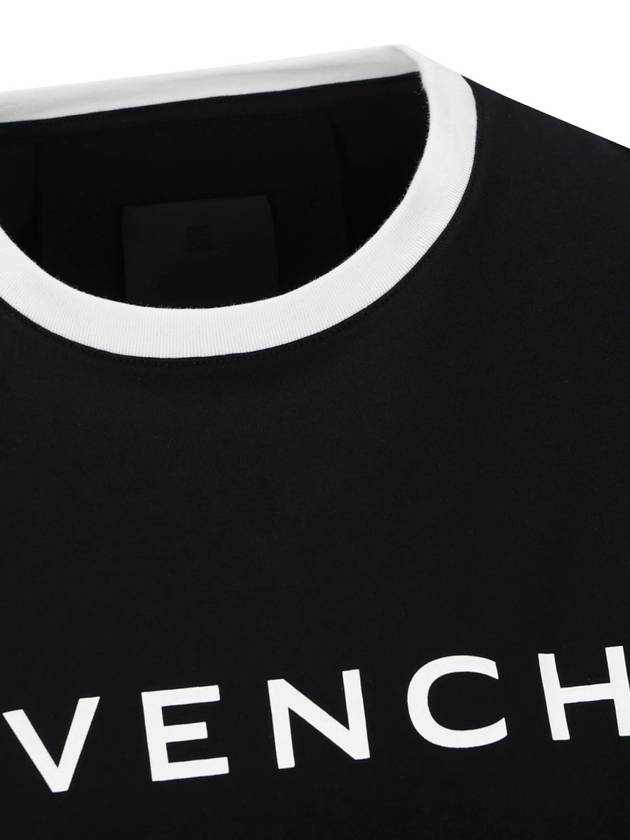 Archetype Slim Fit Cotton Short Sleeve T-Shirt Black - GIVENCHY - BALAAN 4